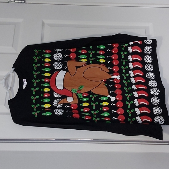 Men's Ugly Christmas turkey logo long sleeve tshirt - Picture 1 of 6
